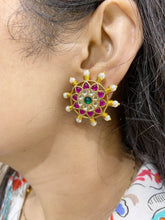 Multi Color Jadau Kundan Stud Earrings For Women By Gehna Shop Stud Earrings